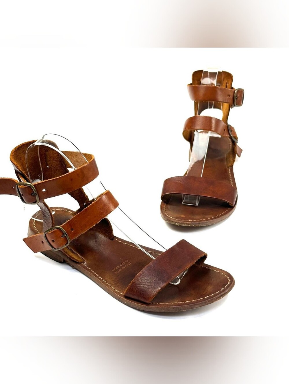 Antichi Romani Leather Gladiator Sandals Womens 39 US 8.5 Italy Ancient Romans